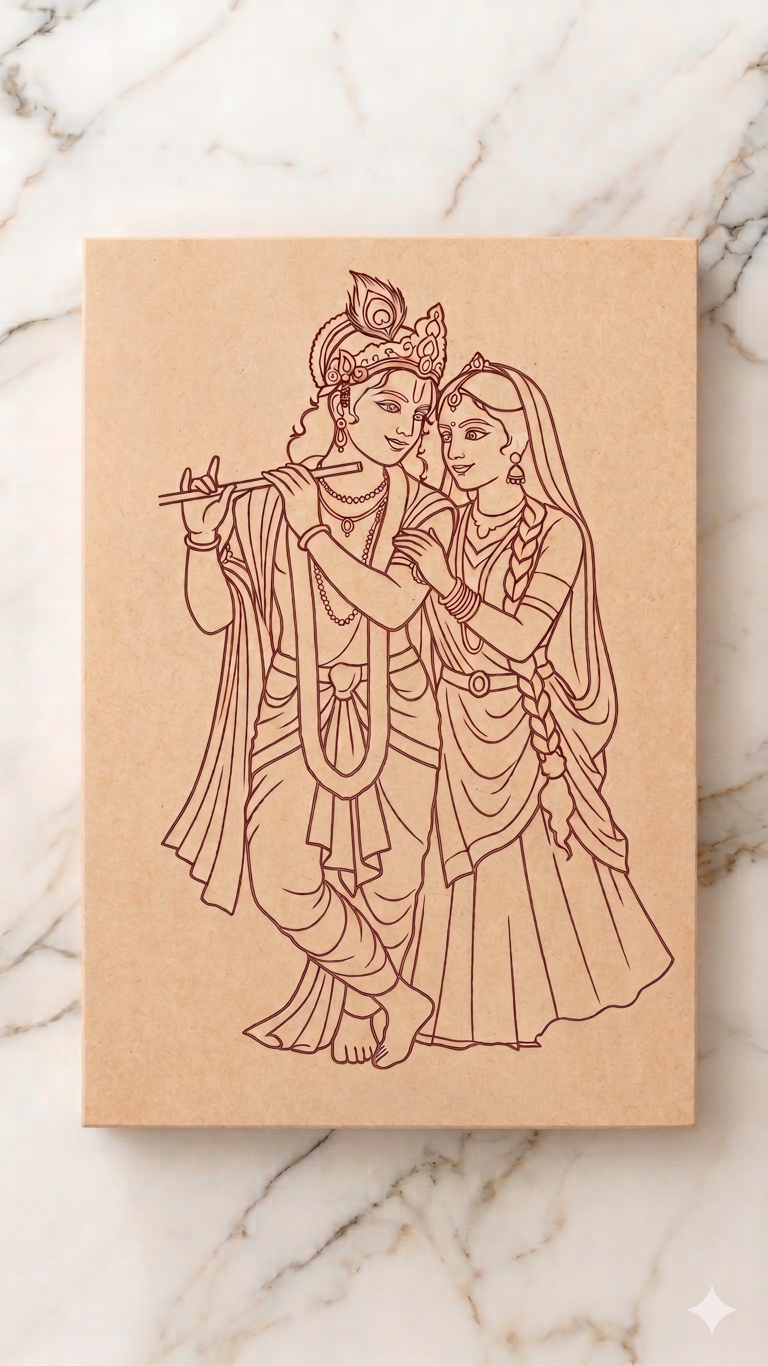 radha Krinshna MDF cutout for lippan art