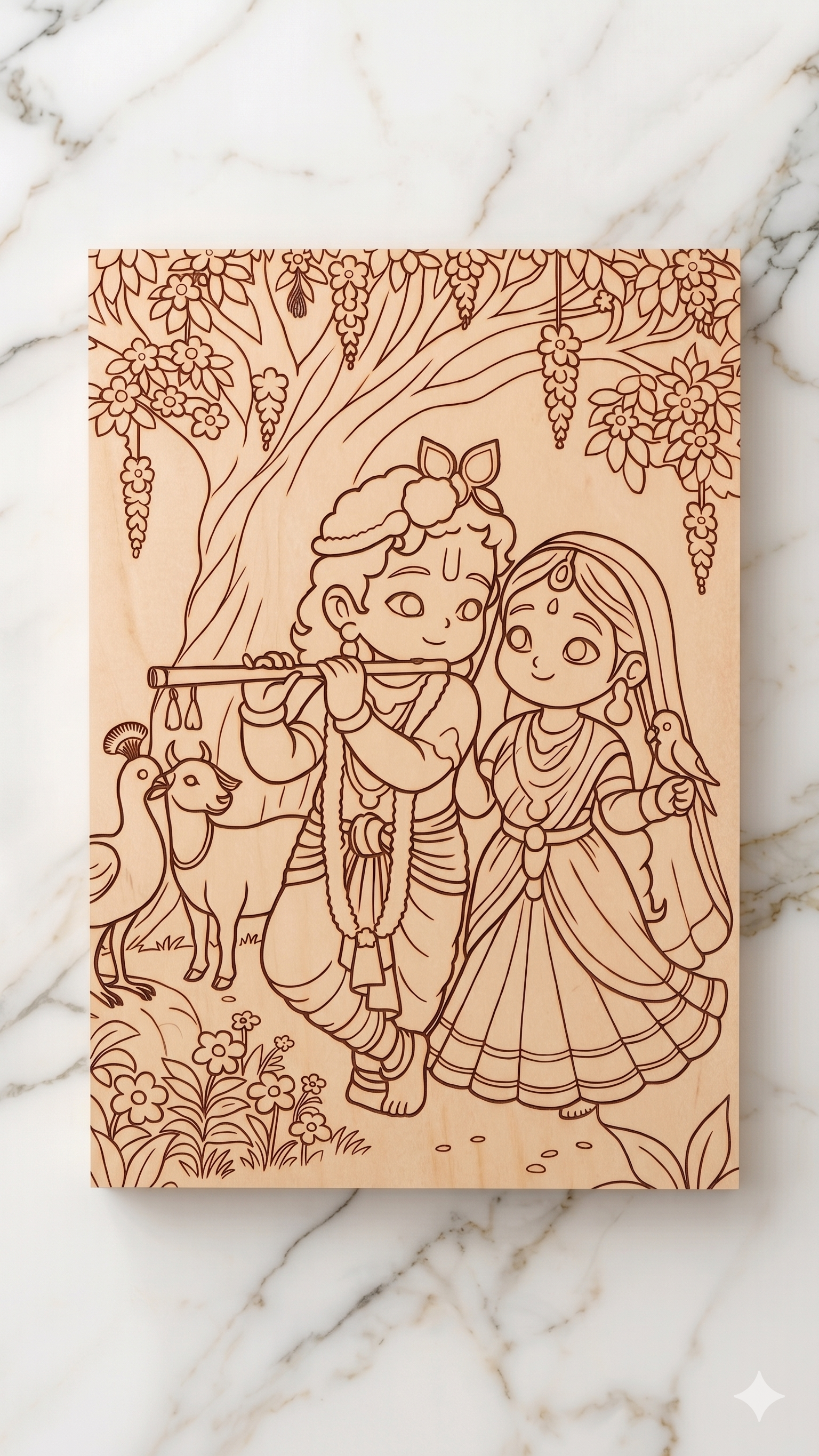 radha Krinshna MDF cutout for lippan art