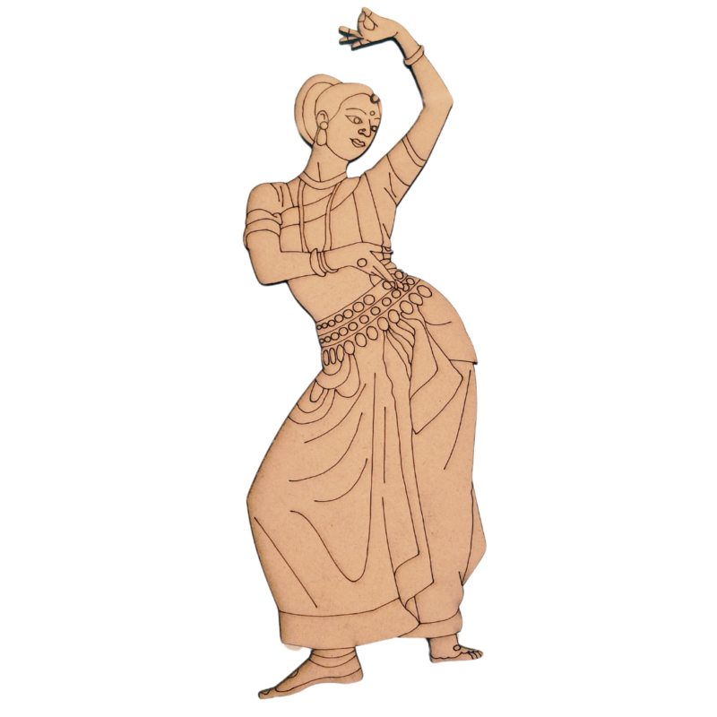 MDF Pre Marked Cutout - Bharatnatyam for craft (pose  -1)