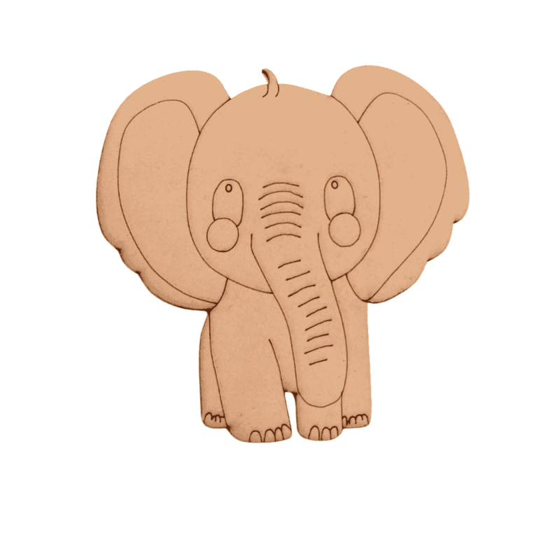 Premarked MDF Cute elephant cutout for DIY fridge magnet