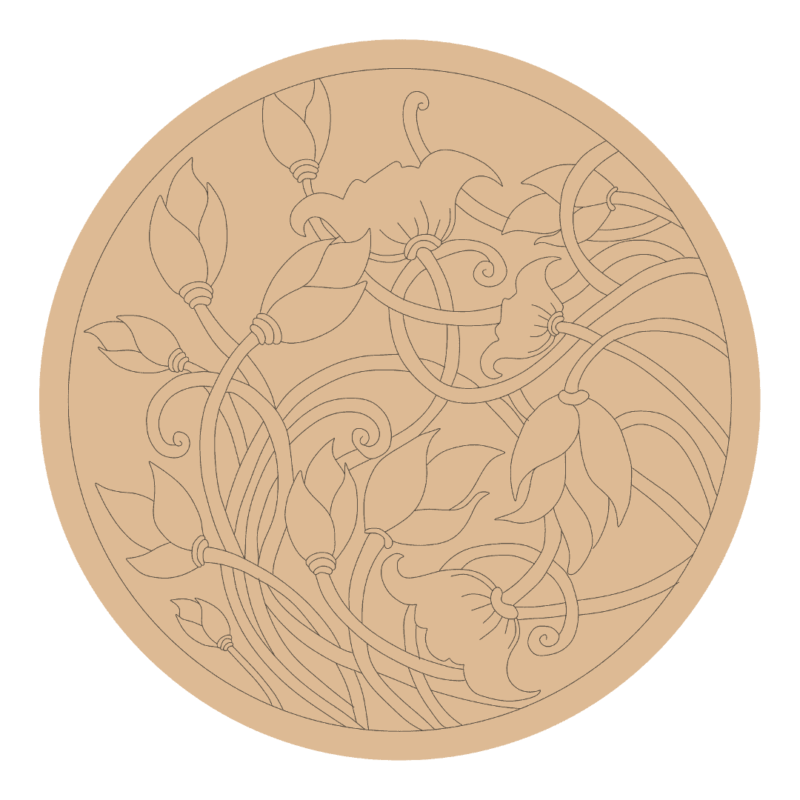 Pre marked Pichwai  lotus  design mdf board art and craft