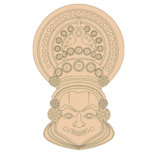 Kathakali face cutout
