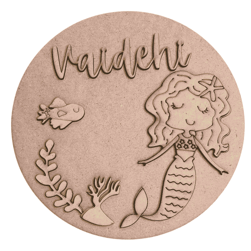 mermaid theme kids name plates
