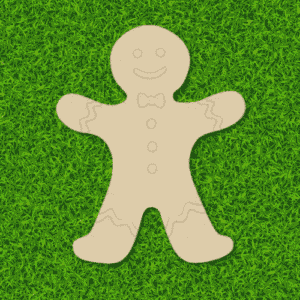 Christmas Gingerbread Man Pre Marked MDF Cutout