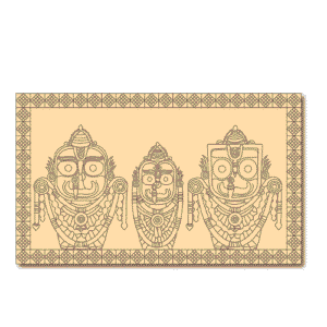 jagnnath, subhadra and Balbhadra ji mdf cutout with sambalpuri border