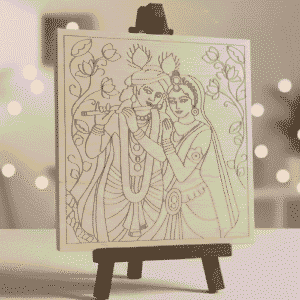 Pre-Marked Radha Krishna MDF Base for Lippan Art